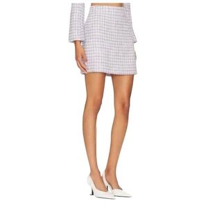 FAVORITE DAUGHTER NWT Lilac Tweed Houndstooth Mini Skirt Preppy Size 10
